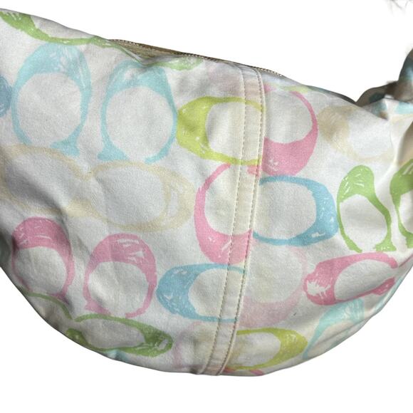 Coach Scribble Signature Hobo Bag Multicolor C Print, Y2K Pastel Purse - Picture 6 of 11